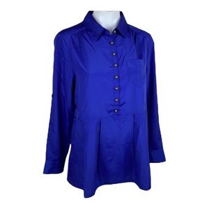 NWOT Soft Surroundings Blue Popover Blouse  [209]